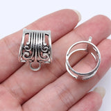 10pcs 24x18x17mm Antique Silver Color Flower Shaped Silk Scarf Buckle Accessories For DIY Jewelry Making Findings