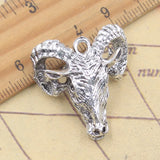 5 uds dijes antílope cabeza de oveja 30x28x11mm colgantes de Color plata antigua fabricación DIY joyería tibetana hecha a mano