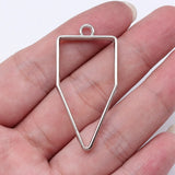 10 piezas de 22 x 45 x 3,7 mm, 2 colores, marcos geométricos huecos con pegamento, serie de marcos puntiagudos y cónicos para hacer joyas DIY.