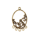 10pcs 37x23mm Antique Gold Color Geometric Flower Earring Connector For DIY Jewelry Making Handmade Jewelry Findings