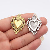 5pcs 41x29mm 2 Colors Antique Silver Color Antique Gold Color Gothic Skull Heart Charms For DIY Jewelry Making
