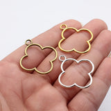 10pcs 37x32mm 3 Colors Hollowed-Out Geometric Flower Frame Pendant
