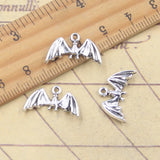 20 piezas dijes de murciélago de Halloween 11x19mm colgantes de Color plata antigua para hacer joyería tibetana hecha a mano DIY
