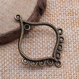 4pcs 37x31mm 2 Colors Hollow Porous Earring Connector Pendant For DIY Jewelry Making Handmade Jewelry Craft Findings