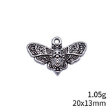 20pcs 20x13mm 2 Colors Antique Bronze Color Antique Silver Color Skull Butterfly Charms For DIY Jewelry Making