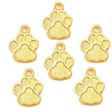 25pcs 6 Color Dog footprints Charm Bracelet Necklace Pendant DIY Jewelry Handmade Accessories 15*12mm