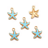 10Pcs 10Colors Zinc alloy Metal Enamel Starfish For Pendant Bracelet Necklace DIY Jewelry Making  18*15mm W237