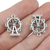 10Pieces 17*22mm Mixed Alloy Antique Silver Color Ferris Wheel Charms Keychain Pendant Accessory For DIY Jewelry Making