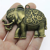 1pcs 74x50mm 2 Colors Antique Bronze Color Antique Silver Color Elephant Charms For DIY Jewelry Making
