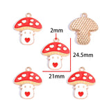20-Piece Heart-Shaped Pink Valentine's Day Alloy Enamel Pendant DIY Necklace Bracelet Charms Jewelry Making Accessories W627