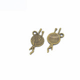 30pcs Bronze Tibetan Silver Plated Wool Charms Pendant Jewelry Making Accessories DIY Crafts 24*12mm J215