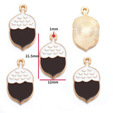 5PCS Enamel Squirrel Pinecone Charms Alloy Animal for Earrings Bracelet necklaces Pendants DIY Jewelry Making accessories W420