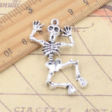5 uds dijes inicial esqueleto hombre 43x32mm colgantes de Color plata tibetana fabricación de joyería antigua DIY artesanía hecha a mano