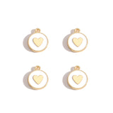 10pcs 3 styles Enamel heart-shaped Charm for Earring Keychain Necklace Pendant DIY Jewelry Accessories 14*12mm W489