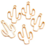 20pcs 7 Color cactus Charm  25X16mm Hollow Glue Blank Pendant Tray Bezel Charms DIY Handmade Bezel Mold Q273