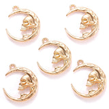 5pcs 5 colors alloy moon Charm For DIY Necklace Bracelet Earrings Pendant Jewelry Crafts Making Accessories 23*27mm L638