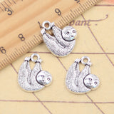 Abalorios de 20 piezas de oso Koala, colgantes de Color plateado tibetano, fabricación de joyas antiguas, artesanía hecha a mano, 18x15mm