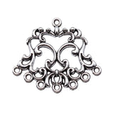 10pcs 26x30mm Antique Silver Color Geometric Flower Earring Connector For DIY Jewelry Making Handmade Jewelry Findings