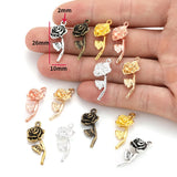 10 pcs 7 colors rose Charms for Keychain Earrings Pendants DIY Jewelry Making Accessories Findings 10*26mm Q278
