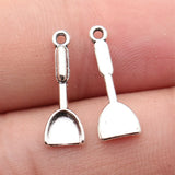40pcs 19x6.7mm/18x5.5mm/23x5.7mm Antique Silver Color Spatula Charms For DIY Jewelry Making