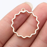 20pcs 30x28mm 5 Colors Openwork Flower Border Charms For DIY Jewelry Making