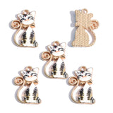 5Pcs Alloy Drip Oil Cat Enamel Pendant 22 * 14mm DIY Necklace Earrings Bracelet Pendant Jewelry Making Accessories W631