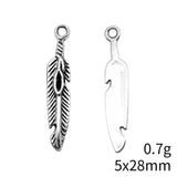 10pcs 5x28mm 2 Colors Antique Bronze Color Antique Silver Color Feather Charms For DIY Jewelry Making