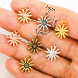 30pcs 7 colors sunflower Charms for Fashion Earrings Necklaces Bracelet Pendants DIY Jewelry Making Accessories 15*12mm Q1153