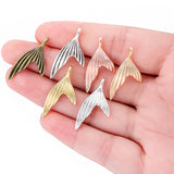 15pcs 6 colors 29X15mm Tail Fish Charms Alloy Metal Mermaid Pendant For DIY necklace earringHandmade Jewelry Accessories Making