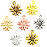 30pcs 7 colors sunflower Charms for Fashion Earrings Necklaces Bracelet Pendants DIY Jewelry Making Accessories 15*12mm Q1153