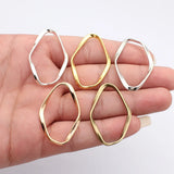 10pcs 42x28mm 5 Colors Irregular Hollow Twisted Geometric Elliptical Circle Charms For DIY Jewelry Making