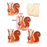 5PCS Enamel Squirrel Pinecone Charms Alloy Animal for Earrings Bracelet necklaces Pendants DIY Jewelry Making accessories W420