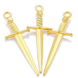 10pcs 5 Color Alloy Antique Knight Sword Charms for Jewelry Making DIY Handmade game Weapons Personality Necklace Pendant