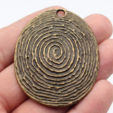 1pcs 59x47mm 2 Colors Antique Bronze Color Antique Silver Color Fingerprint Swirl Pendant For DIY Jewelry Making
