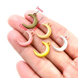 20pcs 5 colors alloy moon Charm For DIY Necklace Bracelet Earrings Pendant Jewelry Crafts Making Accessories L633