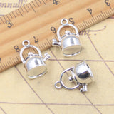 10 Uds. De dijes de tetera 3D, tetera de 18x14x12mm, colgantes de Color plata antigua, fabricación de joyería tibetana hecha a mano DIY