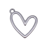 20pcs 22x20mm 5 Colors Geometric Openwork Heart Charms For DIY Jewelry Making