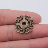 3pcs 23x23mm 2 Colors Antique Bronze Color Antique Silver Color Flower Charms For DIY Jewelry Making