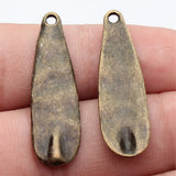 10pcs 36x11mm 3 Colors Antique Bronze Color Antique Copper Color Antique Gold Color Hammered Teardrop Pendant
