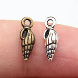 20pcs 5x14mm 2 Colors Antique Bronze Color Antique Silver Color Conch Charms For DIY Jewelry Making