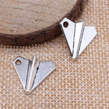 10pcs 18x17mm 2 Colors Antique Silver Color Antique Gold Color Paper Airplane Charms For DIY Jewelry Making