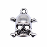 10pcs 20x18mm 2 Colors Antique Bronze Color Antique Silver Color Skull Charms For DIY Jewelry Making