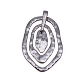 1pcs 68x44mm 2 Colors Rhodium Color Exaggerated Three-Layered Geometric Hollow Hammered Patterns Pendant