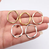 10pcs 33x27mm 5 Colors Irregular Hollow Twisted Geometric Elliptical Circle Charms For DIY Jewelry Making