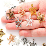 20pcs 6 Color sea turtle Charms Alloy ocean animal For earring Pendants DIY Handmade Jewelry Accessories Making 21*15mm D7152