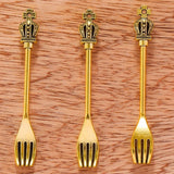 5pcs 5 Colors tableware Spoon fork Dining knife Charms DIY Jewelry Findings Pendants For Necklace Jewelry Making 60*7mm J491