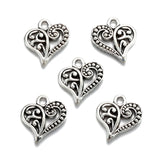 20pcs 6 Color hollow out heart shaped Charm for Necklace Keyring Pendant DIY Handmade Jewelry Accessories 15*14mm A02