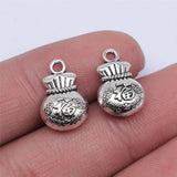 10pcs 10x15mm 2 Colors Antique Bronze Color Antique Silver Color Chinese Lucky Bag Charms For DIY Jewelry Making