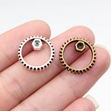 20pcs 17x17mm 2 Colors Antique Bronze Color Antique Silver Color Gear Charms For DIY Jewelry Making