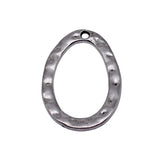 10pcs 31x22mm 2 Colors Antique Silver Color Kc Gold Color Hammered Oval Circle Charms For DIY Jewelry Making